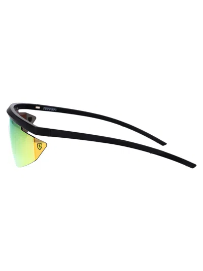 Ferrari Scuderia Matte Black Injected Sunglasses In Yellow