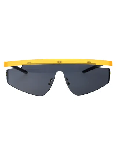 Ferrari Scuderia Opal Matte Yellow Injected Sunglasses In Blue