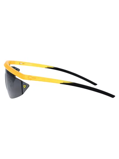 Ferrari Scuderia Opal Matte Yellow Injected Sunglasses In Blue