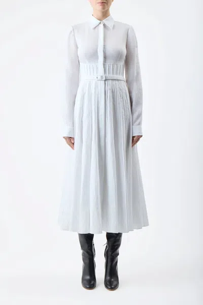 Gabriela Hearst Breton Shirtdress With Slip In Ivory Aloe Linen In White