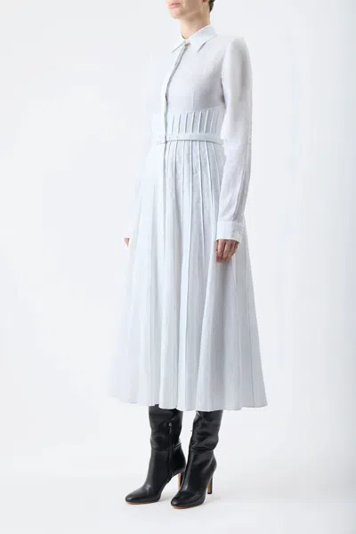 Gabriela Hearst Breton Shirtdress With Slip In Ivory Aloe Linen In White