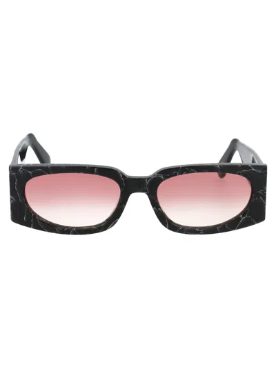 Gcds Black Acetate Sunglasses In Pink