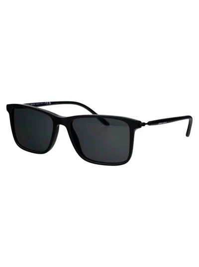 Giorgio Armani Black Acetate Sunglasses In Black
