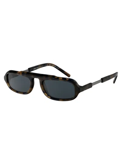 Giorgio Armani Blue Havana Acetate Sunglasses