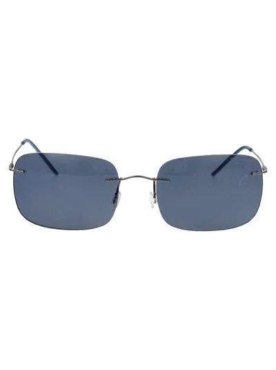 Giorgio Armani Matte Gunmetal Metal Sunglasses In Neutral