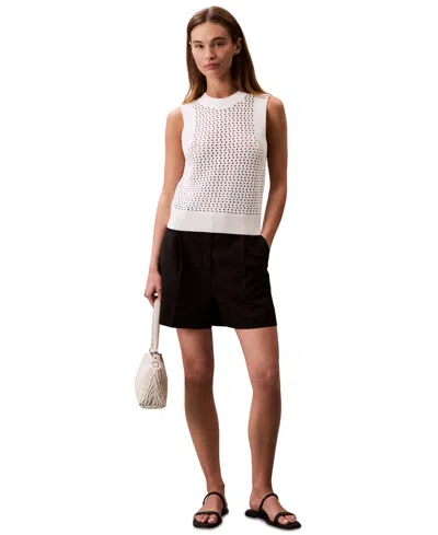 Calvin Klein Jeans Est.1978 Women's Cotton Open-stitch Tank Sweater