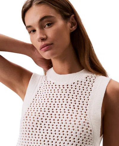 Calvin Klein Jeans Est.1978 Women's Cotton Open-stitch Tank Sweater