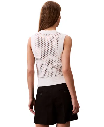 Calvin Klein Jeans Est.1978 Women's Cotton Open-stitch Tank Sweater