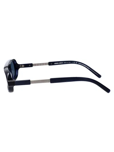 Giorgio Armani Trasparent Blue Acetate Sunglasses In Blue