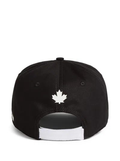 Dsquared2 Classic Black Cap With Logo Embroidery
