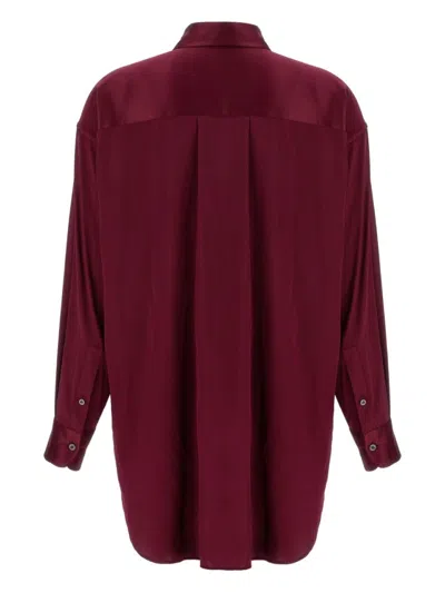Tom Ford Burgundy Long-sleeve Shirt With Button-cuffed Sleeves