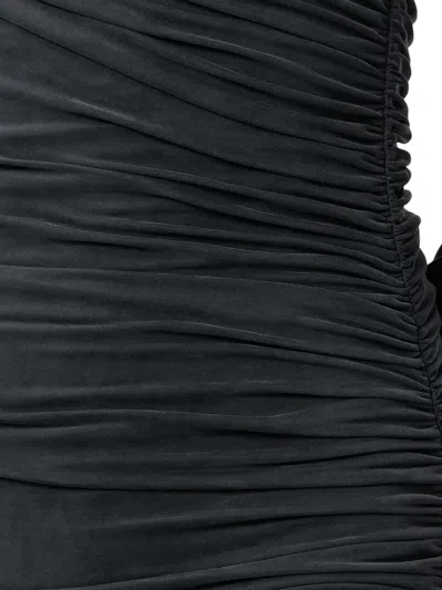 Allsaints Cross-neckline Gathered Dress In Black