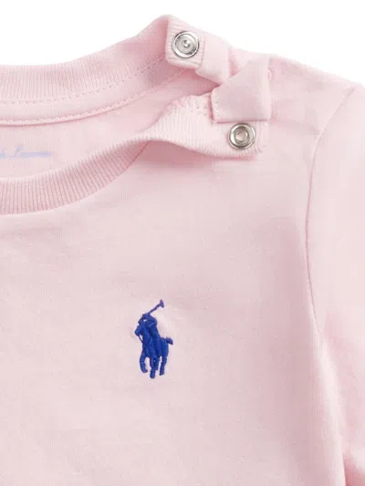 Polo Ralph Lauren Long-sleeve Snap-button Bodysuit In Pink