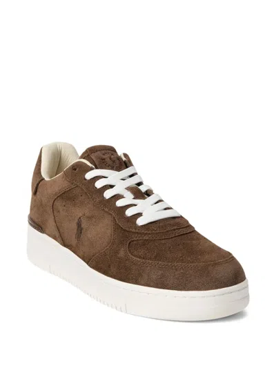 Polo Ralph Lauren Suede Low-top Lace-up Sneakers In Brown