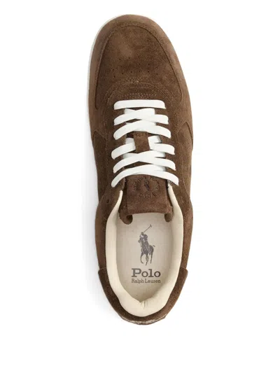 Polo Ralph Lauren Suede Low-top Lace-up Sneakers In Brown