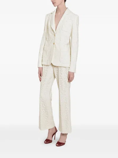 Giambattista Valli Daisy Macramé Blazer In White