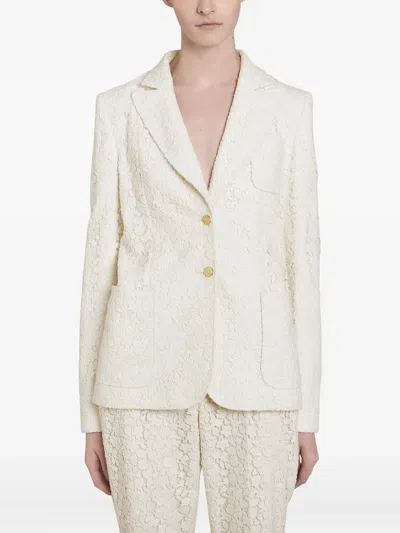 Giambattista Valli Daisy Macramé Blazer In White