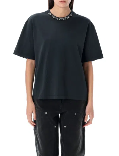 Golden Goose Anthracite Grey T-shirt With Crystals