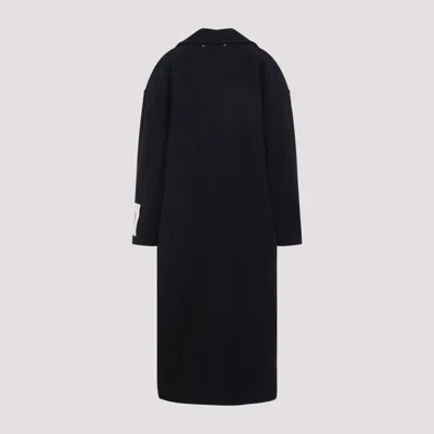 Golden Goose Heraldic Buttons Single-breasted Cocoon Coat In Black