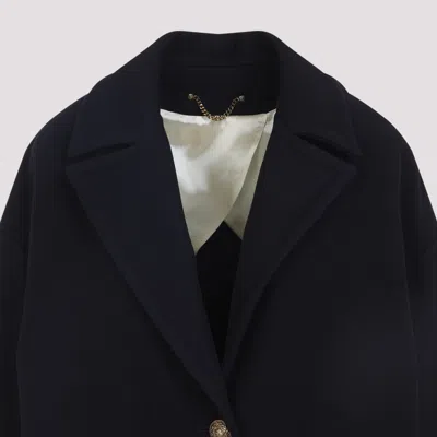 Golden Goose Heraldic Buttons Single-breasted Cocoon Coat In Black