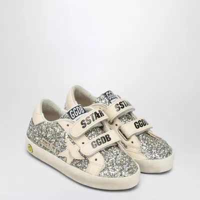 Golden Goose Old School Sneaker In Platinum/cream Glitter In Neutral