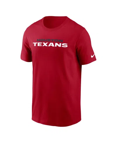Nike Red Houston Texans Primetime Legend Wordmark Performance T-shirt In Red