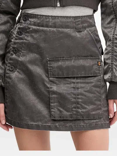 Alpha Industries Button-fastening Cargo Skirt In Gray
