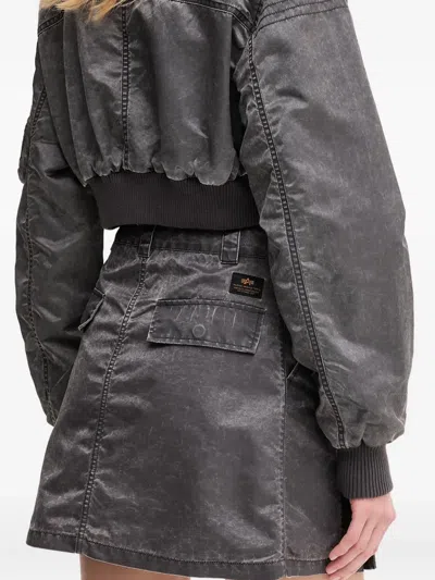 Alpha Industries Button-fastening Cargo Skirt In Gray