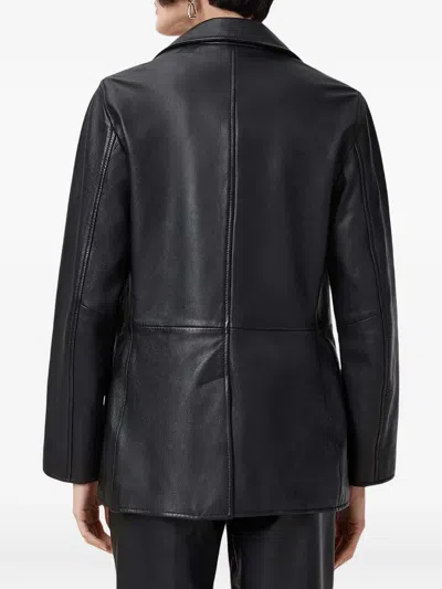 Allsaints Studded Leather Blazer In Black
