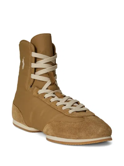 Polo Ralph Lauren Ralph Lauren The High-top Pony Ballerina Sneaker In Brown