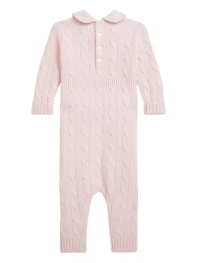 Polo Ralph Lauren Cable-knit Cashmere Romper In Pink