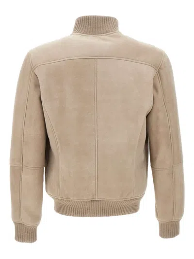 Volfagli Ribbed-collar Suede Jacket