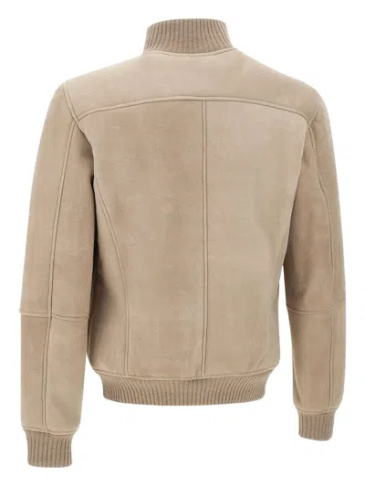Volfagli Ribbed-collar Suede Jacket