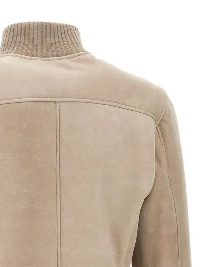 Volfagli Ribbed-collar Suede Jacket