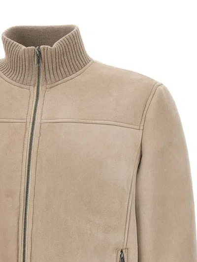 Volfagli Ribbed-collar Suede Jacket