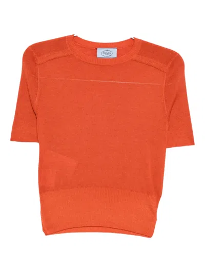 Pre-owned Prada Short-sleeved Knit Top