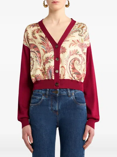 Etro Cropped Cardigan With Printed Insert