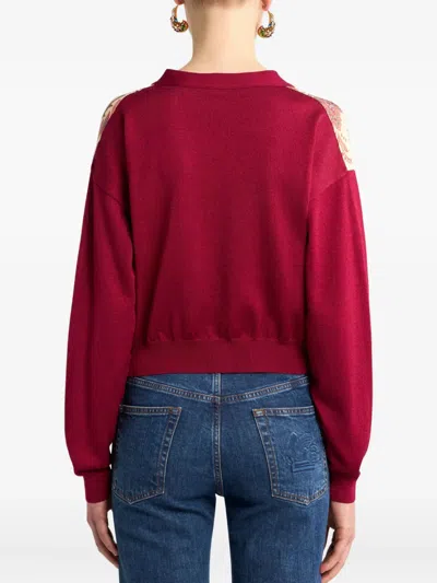 Etro Cropped Cardigan With Printed Insert