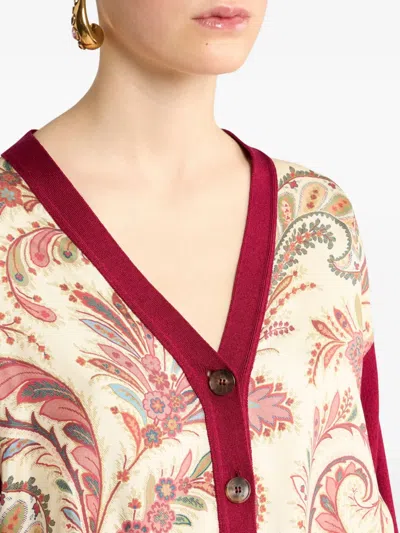 Etro Cropped Cardigan With Printed Insert