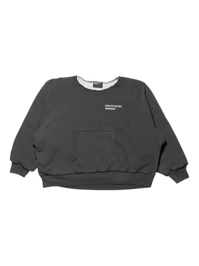 Enfants Riches Deprimes Gray Lined Raglan Logo Sweatshirt In Gray