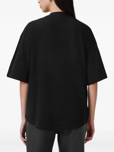 Allsaints Amelie Oversize Embellished Cotton Graphic T-shirt In Black