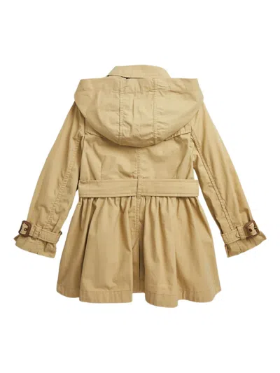 Polo Ralph Lauren Hooded Trench Coat In Brown