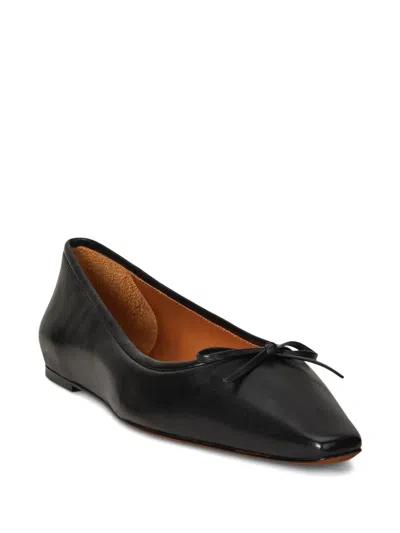 Polo Ralph Lauren Bow-detail Pointed-toe Ballet Flats