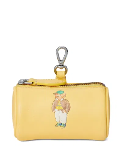 Polo Ralph Lauren Polo Bear-print Zip-around Wallet In Yellow