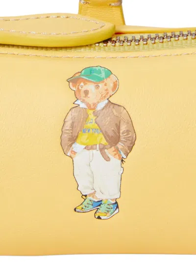 Polo Ralph Lauren Polo Bear-print Zip-around Wallet In Yellow