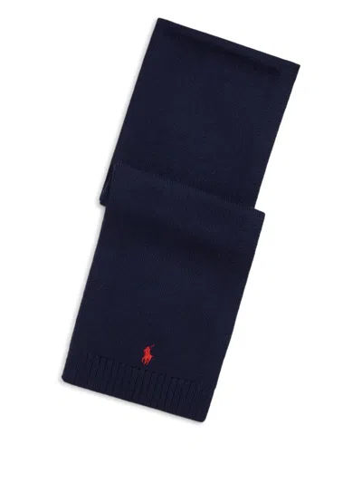 Polo Ralph Lauren Polo Pony-embroidered Scarf In Blue