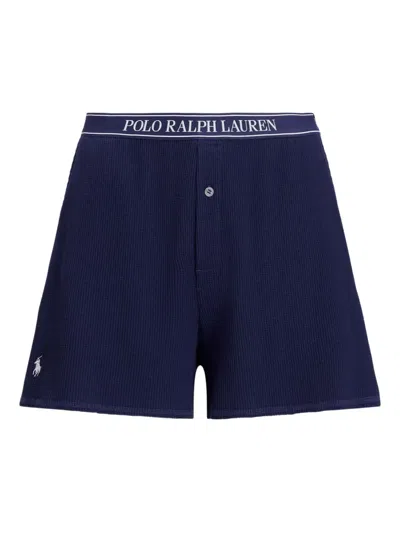 Polo Ralph Lauren Logo-waistband Pyjama Shorts In Blue