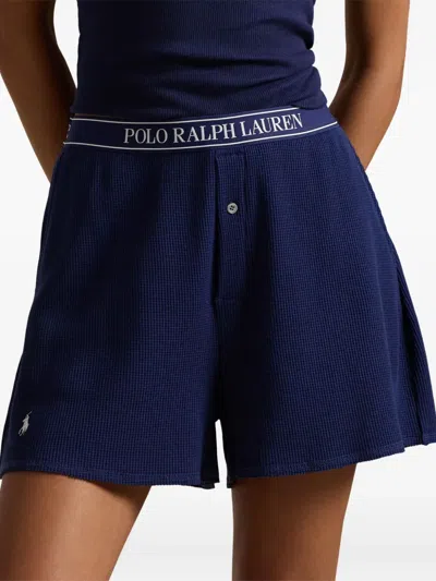 Polo Ralph Lauren Logo-waistband Pyjama Shorts In Blue