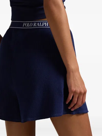 Polo Ralph Lauren Logo-waistband Pyjama Shorts In Blue