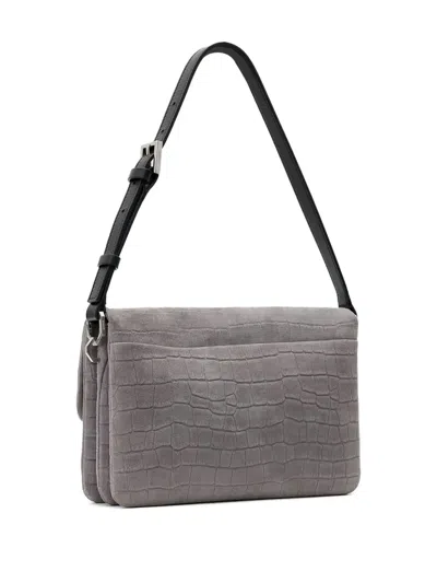 Allsaints Crocodile-embossed Flap Bag